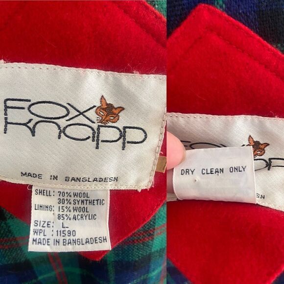 Rare Wool Fox Knapp Lined Jacket Size Large - Picture 10 of 15